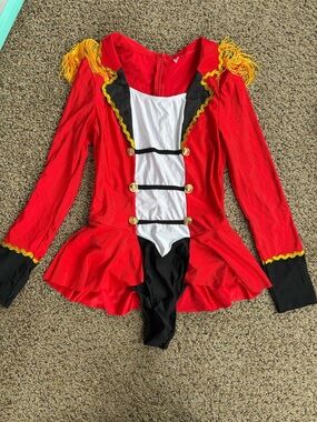 Red Kids Ringmaster Performance Costume with Gold Fringe